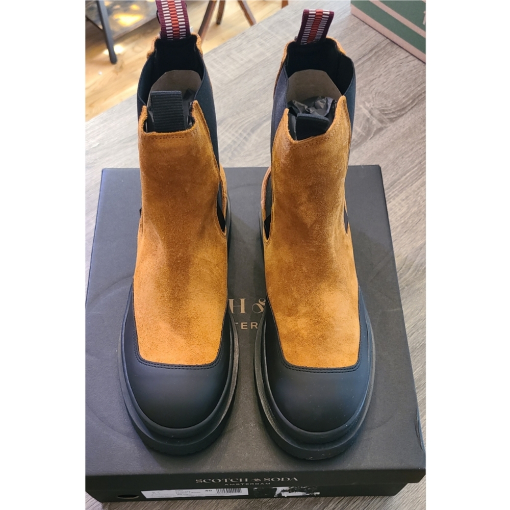 🆕️ Scotch & Soda Aubri Chelsea Leather & Suede Ankle Boots Size 9 Streetwear - Picture 8 of 14